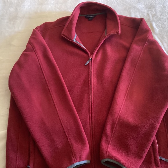 Lands’ End Men Fleece Jacket with Side Pockets and Full length zipper - Picture 1 of 8